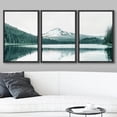 thumbnail image 2 of wall26 Framed Canvas Print Wall Art Set Duotone Mountain Range Forest Lake Nature Wilderness Photography Realism Rustic Landscape Colorful Cool for Living Room, Bedroom, Office - 16"x24"x3, 2 of 5