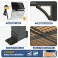 thumbnail image 5 of MEISSALIVVE 12' x 20' Wall Mounted Gazebo, Outdoor BBQ Grill Gazebo with Side Shelf, Lean to Metal Awnings with Sloped Roof, Heavy Duty Pergola for Backyard, Deck, Black, 5 of 11