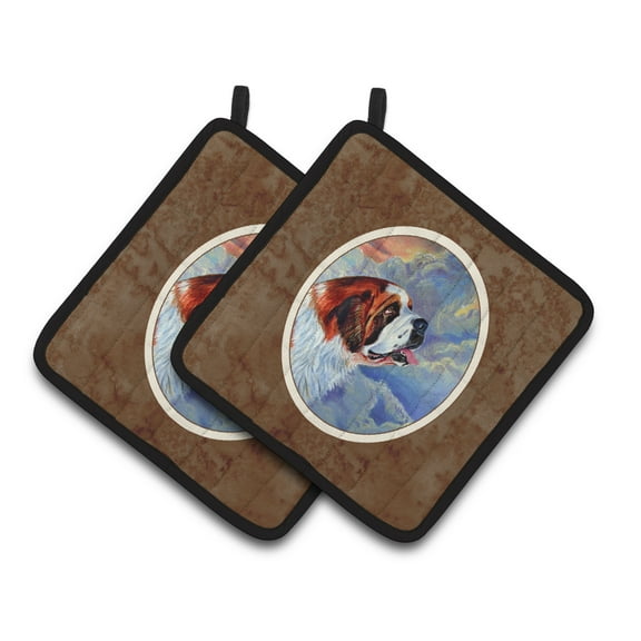 Carolines Treasures 7085PTHD Saint Bernard Loyalty Pair of Pot Holders  7.5HX7.5W multicolor