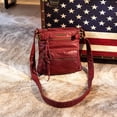 thumbnail image 4 of Montana West Crossbody Bag for Women Multi Pocket Shoulder Bags Medium Travel Purses Ultra Soft Washed Leather, Red, 4 of 7