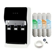 IKT Countertop Bottleless Water Cooler Dispenser Built-in Filtration System with 4 Stage Filters Self-Cleaning 3 Temperature Night Light