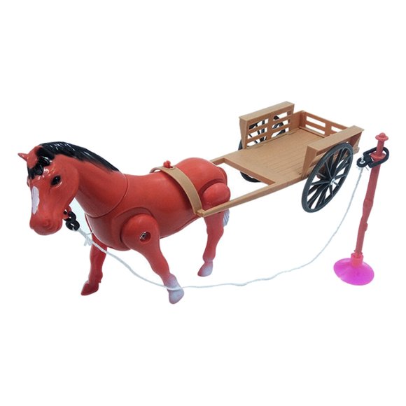 1 Set Funny Rotating Horses Kids Carriage Shape Toy Children Gift (Random Color)