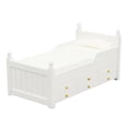 thumbnail image 1 of Muebles en miniatura a escala 1:12, juguetes, cama individual con cajón, decoración en miniatura para blanco, 1 of 9