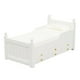 thumbnail image 1 of Cama en miniatura de madera para casa de muñecas a escala 1/12 con cajón, modelo para cocina y decoración del hogar. blanco, 1 of 9