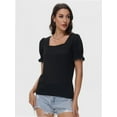 thumbnail image 5 of Womens Summer Tops Casual Square Neck Short Sleeve T Shirts, 5 of 6