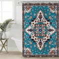 thumbnail image 2 of 54x78 Inch Shower Curtain Decorative Colorful Boho Bathtub Bath Curtains Fabric Waterproof Bathroom Decor Southwest Traditional Flowers Aesthetic Small Stall Shower Curtain Set with 12 Hooks, 2 of 6