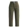 thumbnail image 2 of Time and Tru Women's Cropped Utility Pants, 27" Inseam, Sizes 0-20, 2 of 5