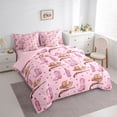 thumbnail image 3 of Homewish Cowgirl Cowboy Boot Bedding Comforter Set 7 Pieces for Girl, Cartoon Stars Print Full Bedding Set, Rustic Hunting Reversible Fitted Sheet Flat Sheet, Lightweight Room Decor, 3 of 7