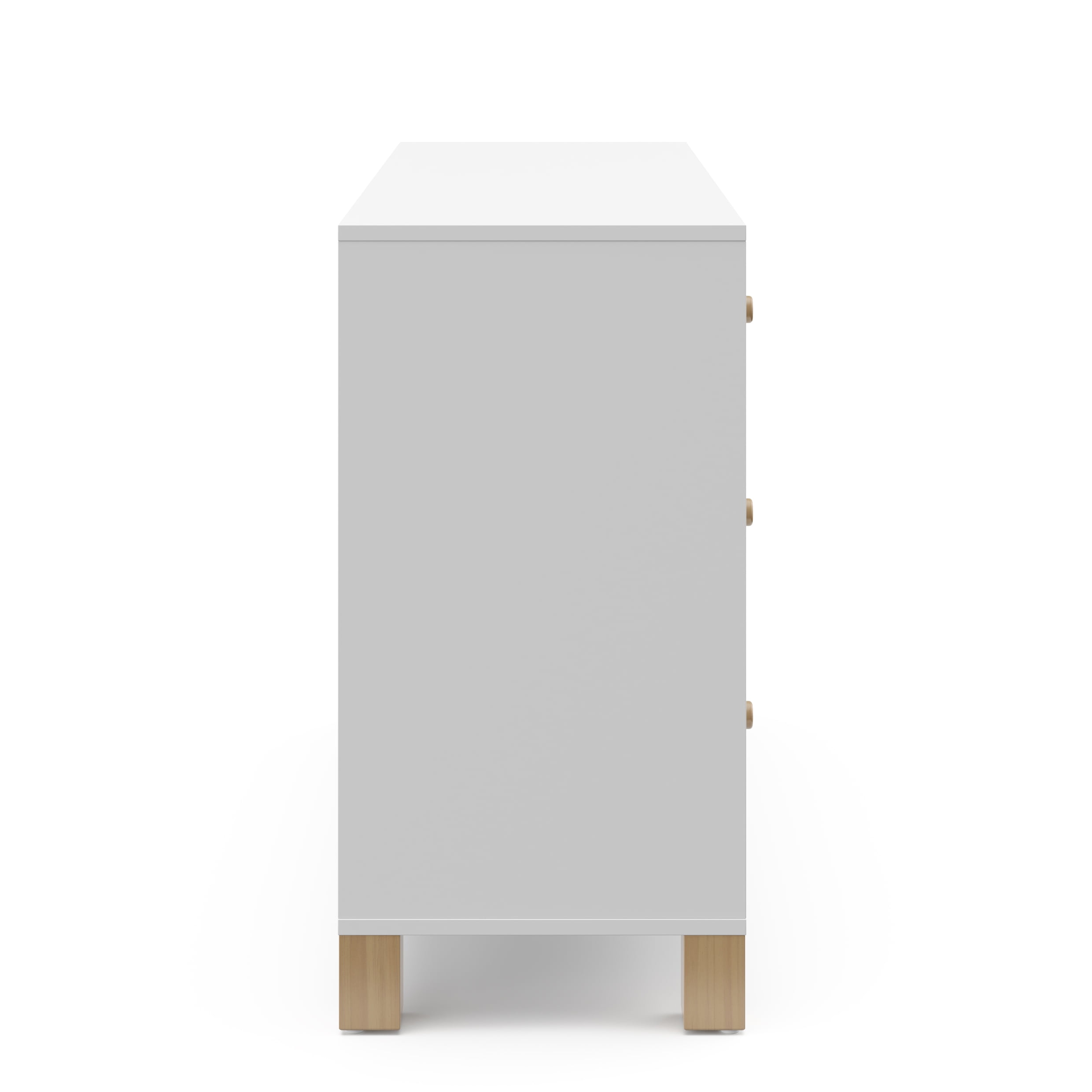 Storkcraft California 6 Drawer Nursery Wood Double Dresser, White with Driftwood