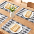 thumbnail image 2 of REGALWOVEN Rectangle Placemats Set of 6 Grid Plastic Placemats for Kitchen Dining Washable Heat Resistant Table Placemats Wipeable Table Mat Black 17.7x11.8inch, 2 of 6