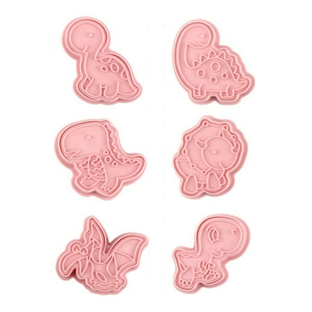 

Limei 6Pcs 3D Cartoon Dinosaur Shape Pattern Cookie Plastic Pressing Biscuit Mold