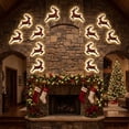 thumbnail image 5 of Deer Glow LED Christmas Reindeer Wall Decorations 3D Wooden Light Up Decor, Indoor Home Display Holiday Accent Hanging Ornament for Fireplace Window Living Room Party Festive Scene (12pcs 12in), 5 of 8