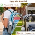 thumbnail image 6 of ZIATUBLES Heavy Duty Clear Backpack 17 Inch, Astronaut Penguin Space Print Fabric & PVC Transparent Bag, One Pocket See Through Bookbag for School College Security, 6 of 7