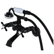 Kingston Brass KS285ORB 3.5 - 8.5 in. Essex Adjustable Centers Wall Mount Clawfoot Tub Filler with Hand Shower, Oil Rubbed Bronze