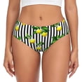 thumbnail image 1 of Fotbe Lemons on Striped Calzones Estampados para Mujer – Ropa Interior de Algodón, Cómoda, Suave y Elástica-Small, 1 of 6