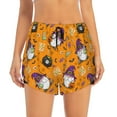 thumbnail image 3 of Uemuo Halloween Witches Gnome Pattern Women's Athletic Shorts High Waisted Running Shorts with Liner Pockets Gym Elastic Workout Shorts-Large, 3 of 9