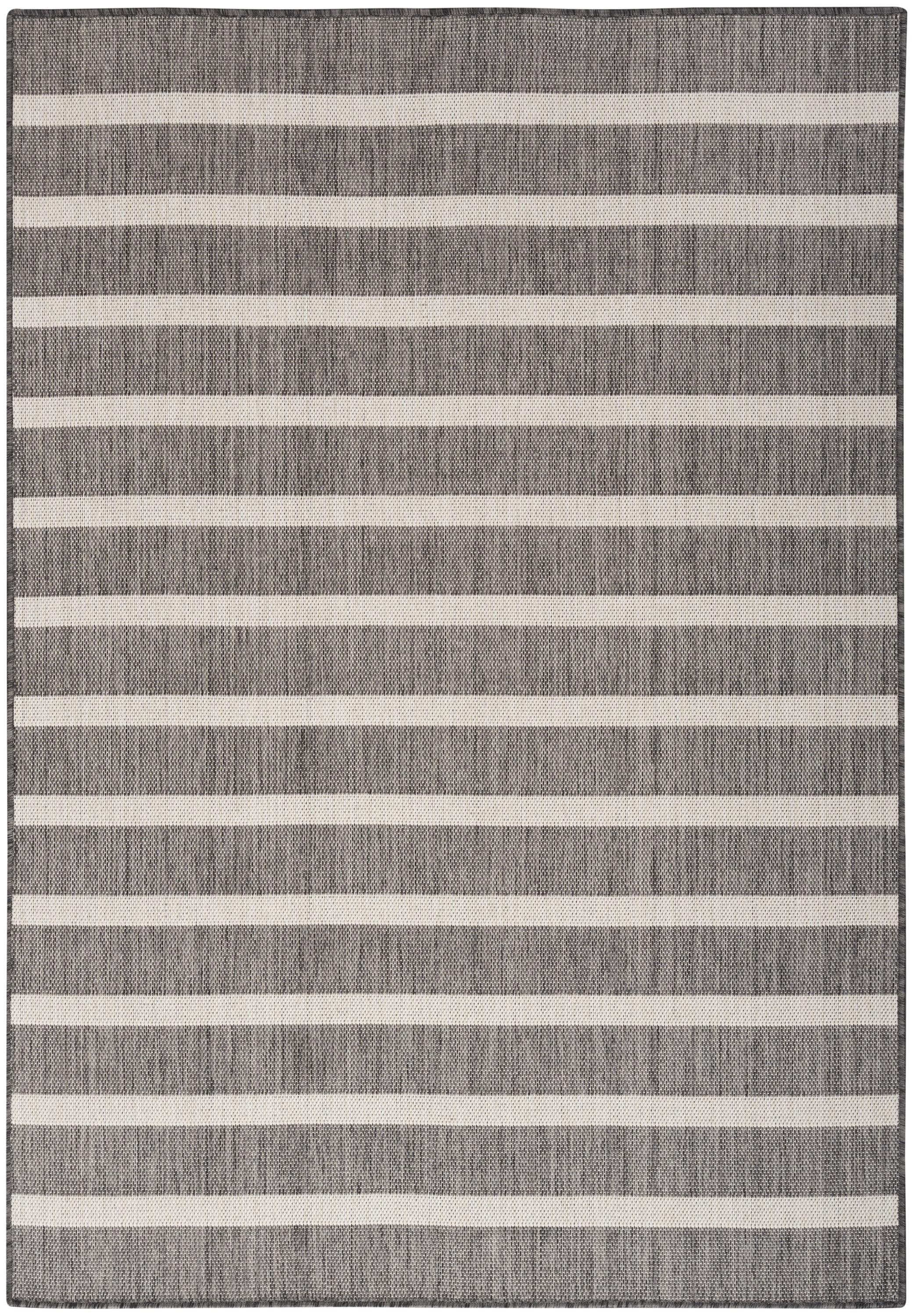 Nourison Positano Indoor/Outdoor Charcoal Ivory 7' x 10' Area Rug (7x10)