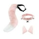 thumbnail image 3 of Conjunto de orejas y cola postizas para disfraz de cosplay, tocado de cuero sintético tipo gargantilla. Rosa, 3 of 9