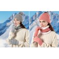 thumbnail image 7 of Koiauber 3Pcs/Set Knitted Scarf Gloves Set Pom Pom Ball Fleece Lining Brimless Hat Touchscreen Gloves Neck Warmer Set, 7 of 7