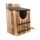 thumbnail image 3 of Casa de madera para pájaros, casa para pájaros azules, estación de alimentación para vida al libre, caja nido para búhos, caseta para, 3 of 9