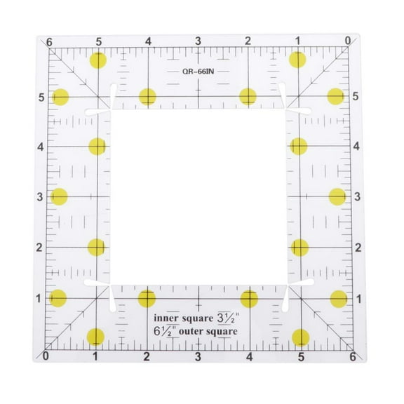 yotijay Patchwork Ruler 6 inch x 6 inch, Transparent - Acrylic Patchwork Ruler, Quilting