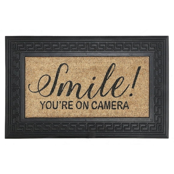 Rubber & Coir Mat (Smile You'Re On Camera)