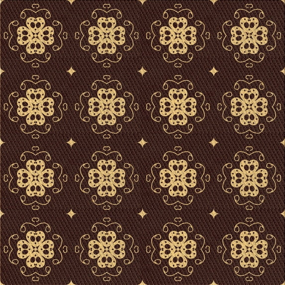 Ahgly Company Indoor Square Patterned Light Brown Area Rugs, 6' Square