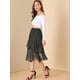 thumbnail image 4 of INSPIRE CHIC Faldas de gasa una línea de cintura elástica escalonada para mujer Negro L, 4 of 6