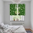 thumbnail image 6 of 2 Panels Kitchen Tier Curtains 39 Inch Length, St. Patrick's Day Grommets Window Treatment Curtain, Lucky Shamrock Gnomes Green Plaid Vintage Thermal Curtains Drapes for Living Room/Bathroom, 6 of 9