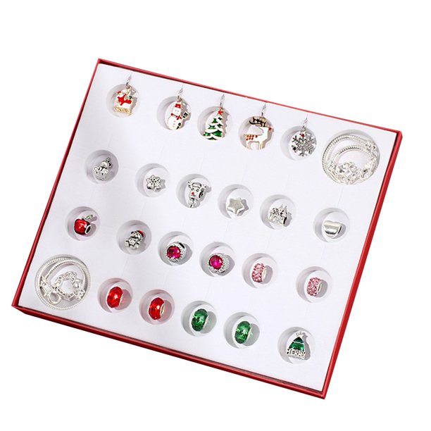 Calendario De Adviento De Navidad, Juego De Joyas Con Cuenta Regresiva De 24 Días Para Niñas, Regalo Para Niños, Incluye 2 Pulseras, 22 Abalorios Diy Guardurnaity HA039022-00