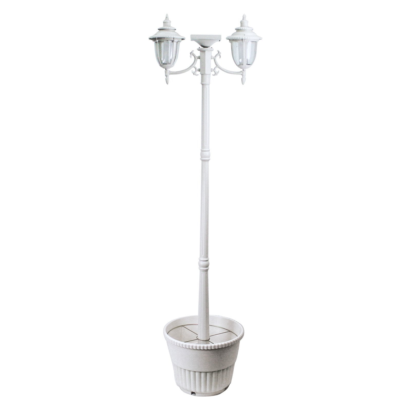 J & J Global Hannah Two Head Solar Lamp Post and Planter