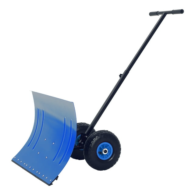Pelle à Neige Robuste de 29 Pouces – Pousse-Neige Réglable, Poignée Ergonomique à 5 Positions, Économiseur d'Espace, Résistant à la Rouille, pour Allée, Trottoir, Jardin et Patio – Bleu Clair