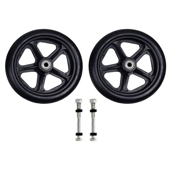 2Pcs 6/7/8in Wheelchair Front Wheel Replacement Caster Solid Tire Wheel Smooth