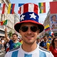 thumbnail image 5 of Football Events Patriotic Hat 4th of July Independence Day Patriotic Sun Cap Soccer Fans Top Hat Football Party Carnival and Celebrations for Adults Women Men, 5 of 6