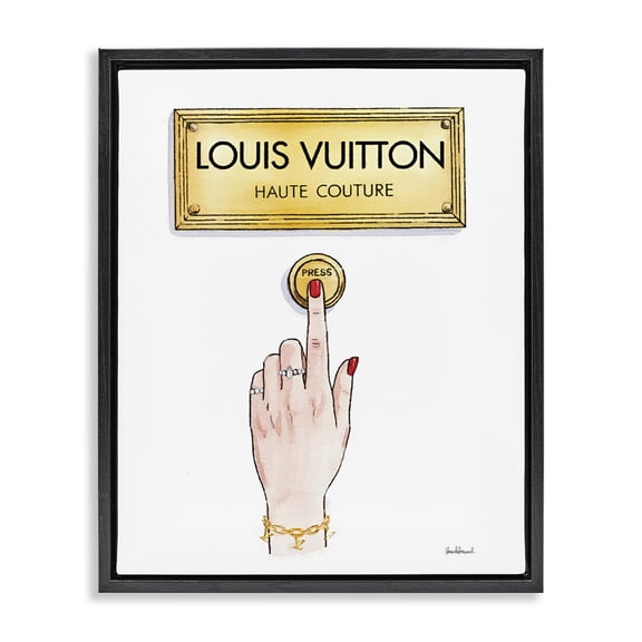 Stupell Industries Luxury Fashion Button Black Framed Floater Canvas Wall Art design by Amanda Greenwood, 21 x 17