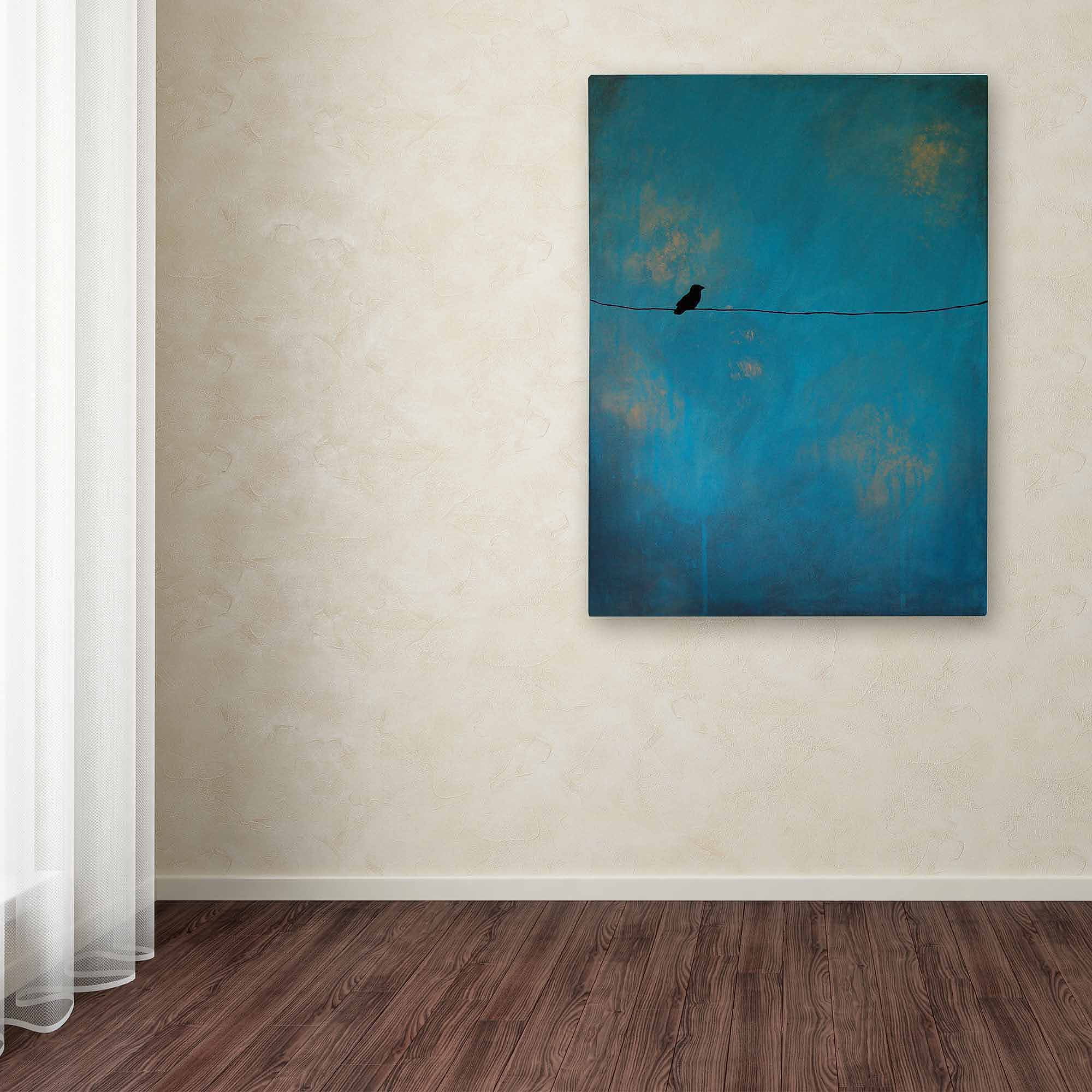 Trademark Fine Art "Lone Bird Blue" Canvas Art by Nicole Dietz