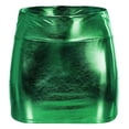 thumbnail image 5 of Abomasnow Women's Sexy Bodycon Pencil Skirts Solid Elastic High Waist Faux Leather Mini Skirts Green L, 5 of 5