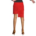 thumbnail image 4 of Cha-Cha Salsa Samba Tango Latin Tassel Dance Practice Competence Skirts Outfit Red, 4 of 4