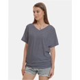 thumbnail image 2 of Womens Short Sleeve V Neck Dolman Tops with Side Shirring Loose Fit Shirts, 2 of 4
