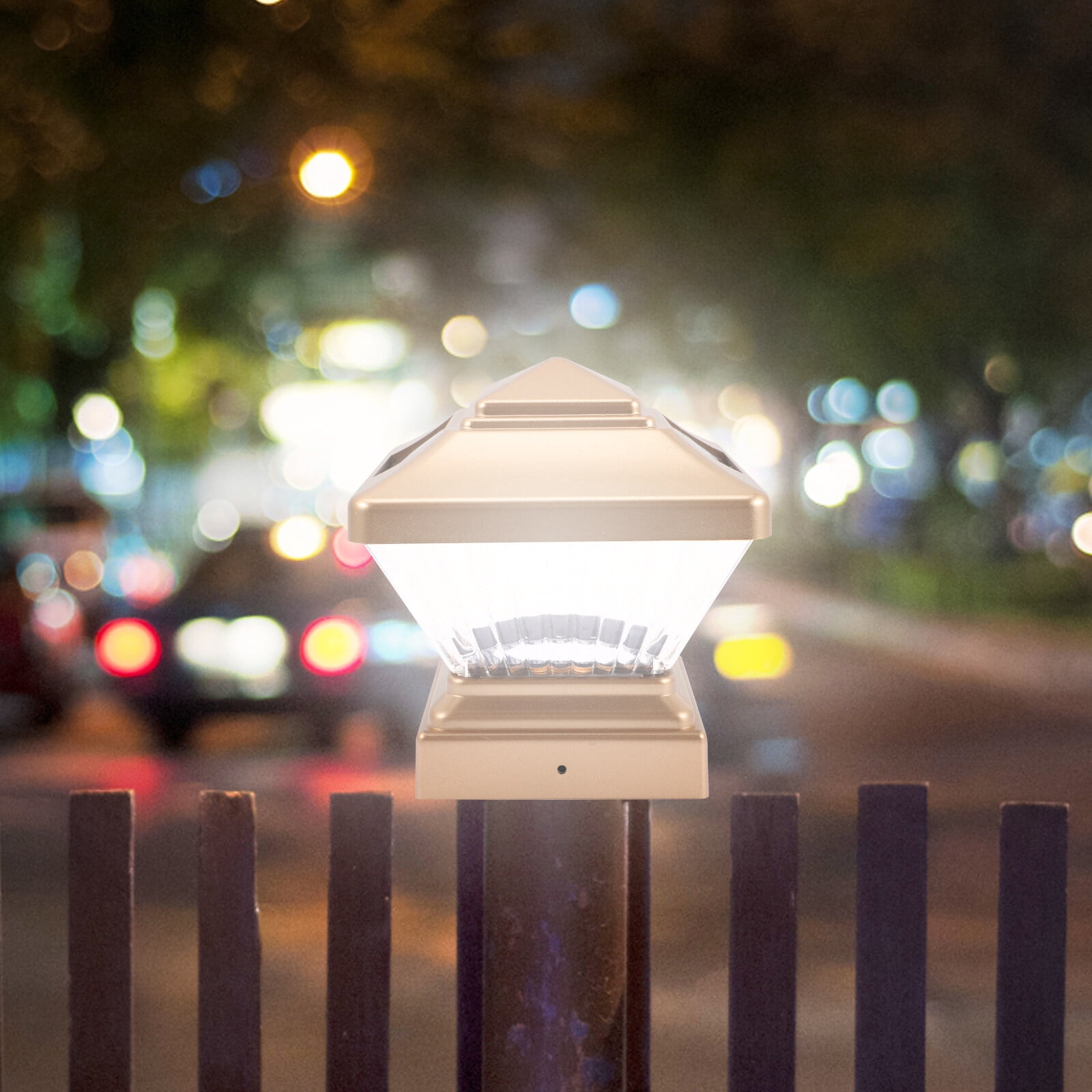 Post Lamp Light Solar Pillar Outdoor Garden Waterproof Floor Lamps for Power Lights Driveway