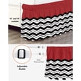 thumbnail image 3 of Black Ripple Bed Skirt Queen Size 18" Drop Black Striped Simple Red Geometric Abstract Ruffled Wrap Around Bed Skirts Adjustable Elastic Bedskirt Dust Ruffle for Queen Size Bed, 3 of 7