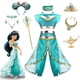 thumbnail image 2 of Aladdin agic Lamp Girls Costume Top + Pants + Headband Set Jasmine Princess Dress of Birthday Party Carnival Cosplay Clothing3T (110) Gao Jinjia LED, 2 of 2