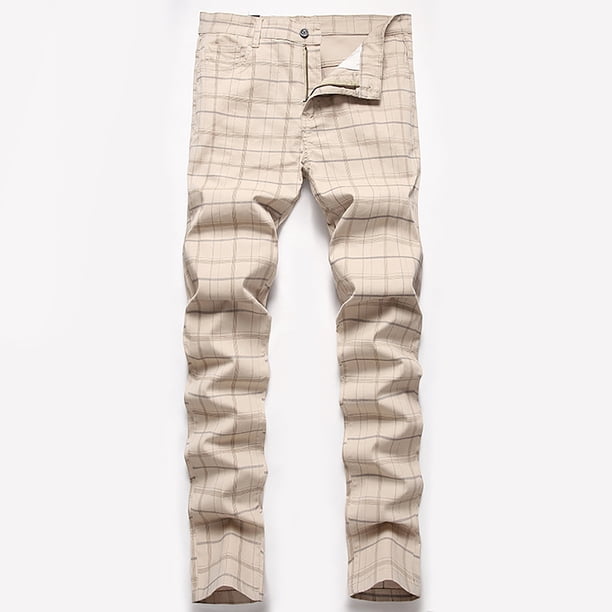 Pantalones largos a rayas para hombre, pantalones de traje ajustados y elásticos, pantalones casuales, pantalones para hombre