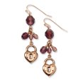 thumbnail image 1 of Boucles d'Oreilles en Cristal Violet Cœur et Serrure BF737, 1 of 1