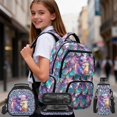 thumbnail image 2 of Yspwyqan Boba Axolotl School Backpack Set for Girls, with Lunch Box Pencil Case Water Bottle, Mermaid Scale Trendy Front Pocket Bookbags Fits 15.6 Laptop for Middle High School, 2 of 7