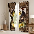 thumbnail image 3 of Homewish Hippie Sheep Skeleton Black Out Curtains, Fashion Leopard Print Curtains Pack of 2 (42x63 Each), Farmhouse Sunflower Bedroom Curtains, Blackout Curtains Decor, 3 of 6