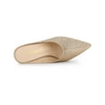 thumbnail image 4 of BLISSFUL STEP Valentine's Women's Shoes Pointed Toe Slip on Chunky Heels Glitter Slide Mules Shoes Gold 7, 4 of 7