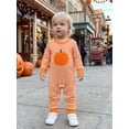thumbnail image 4 of Loicainy Infant Baby Boy Halloween Romper 3 6 12 18 Months Long Sleeve Crew Neck Stripes Embroidery Pumpkin Clothes, 4 of 8
