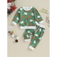 thumbnail image 2 of Wassery Toddler Baby Boys Girls Christmas Outfits Clothes Kids Long Sleeve Christmas Tree/Snowman/Gingerbread Man Print Sweatshirt Pants 3M 6M 12M 18M 24M 2T 3T Newborn 2Pcs Christmas Pants Set, 2 of 9