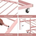 thumbnail image 5 of Twin Metal Daybed with Trundle, Pullout Trundle Bed Frame, Guest Sofa Bed with Steel Slat Support & Arched Headboard, No Box Spring Required, Pink, 5 of 6